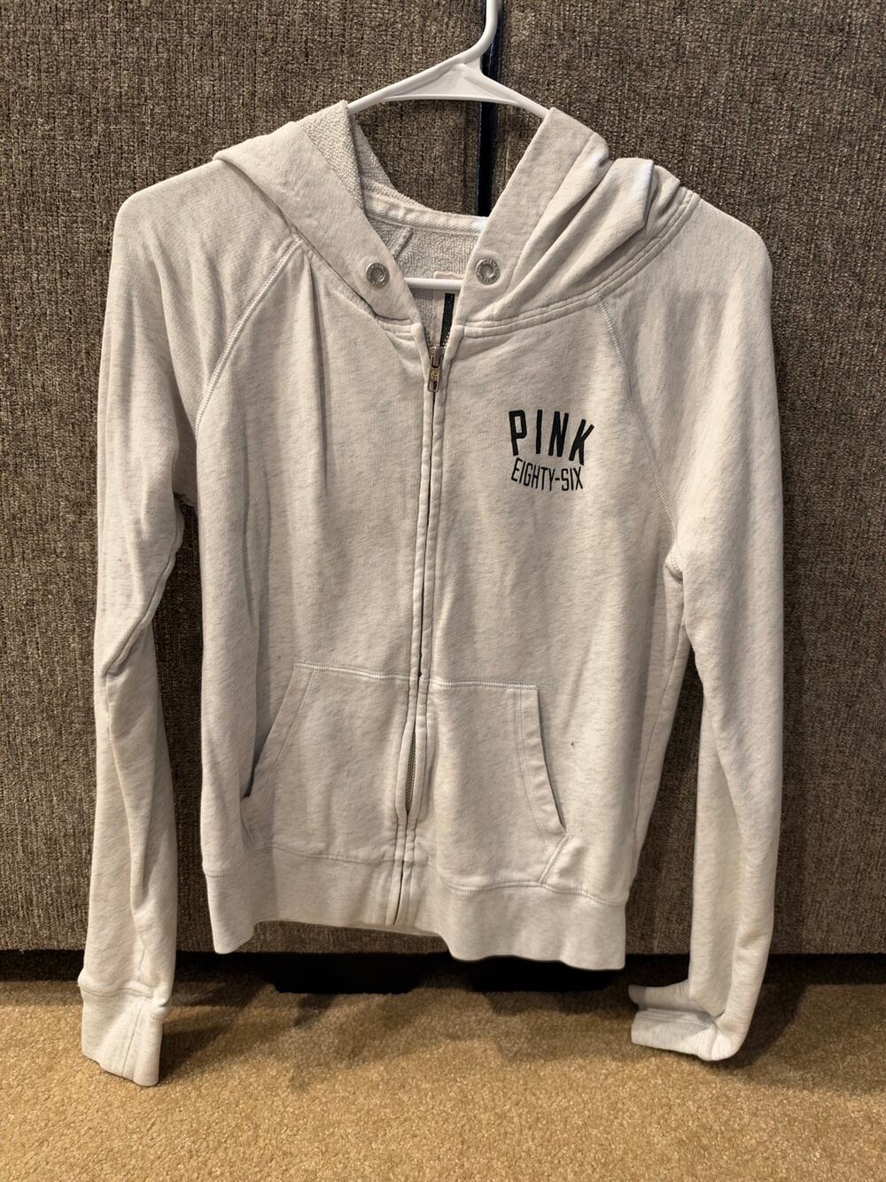 Victoria’s Secret Heather Gray Full Zip Hoodie In Size XS